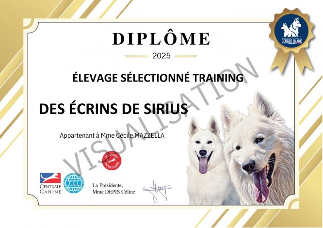 Eleveur Sélectionné Training : Ecrins de Sirius
